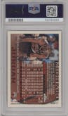 Michael Jordan from the 1996-97 Topps Chrome set graded by PSA and given an overall grade of 8.