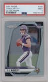 J.J. McCarthy from the 2024 Panini Prizm set featuring a Silver Prizm parallel graded by PSA and given an overall grade of 9.