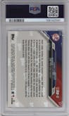 Aaron Judge from the 2024-25 Topps Now Off-Season set graded by PSA and given an overall grade of 10.