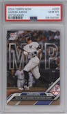 Aaron Judge from the 2024-25 Topps Now Off-Season set graded by PSA and given an overall grade of 10.