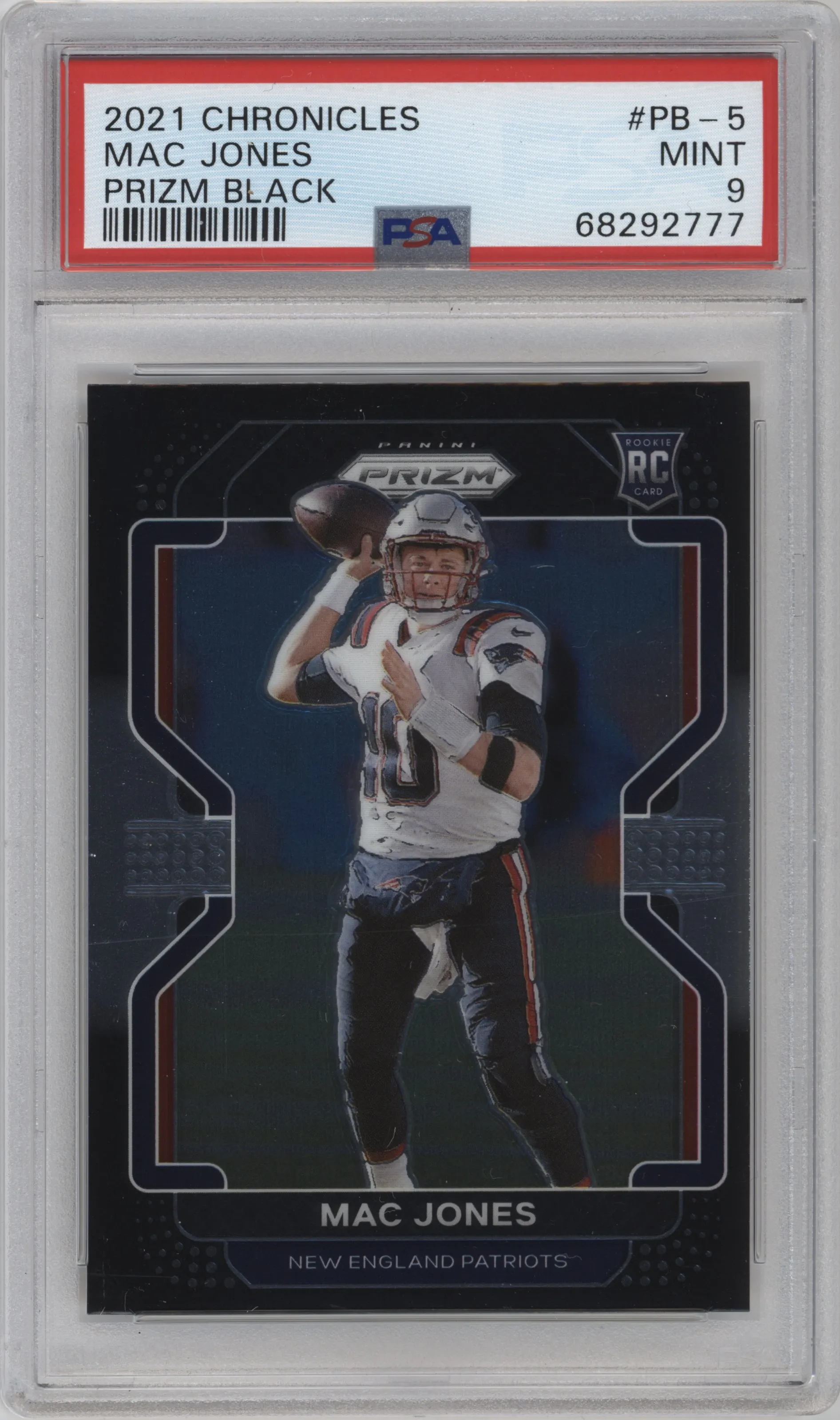 2021 Panini Chronicles Prizm Black Mac Jones #PB-5 PSA 9