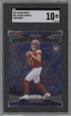 Jayden Daniels from the 2024 Panini Prizm set graded by SGC and given an overall grade of 10.