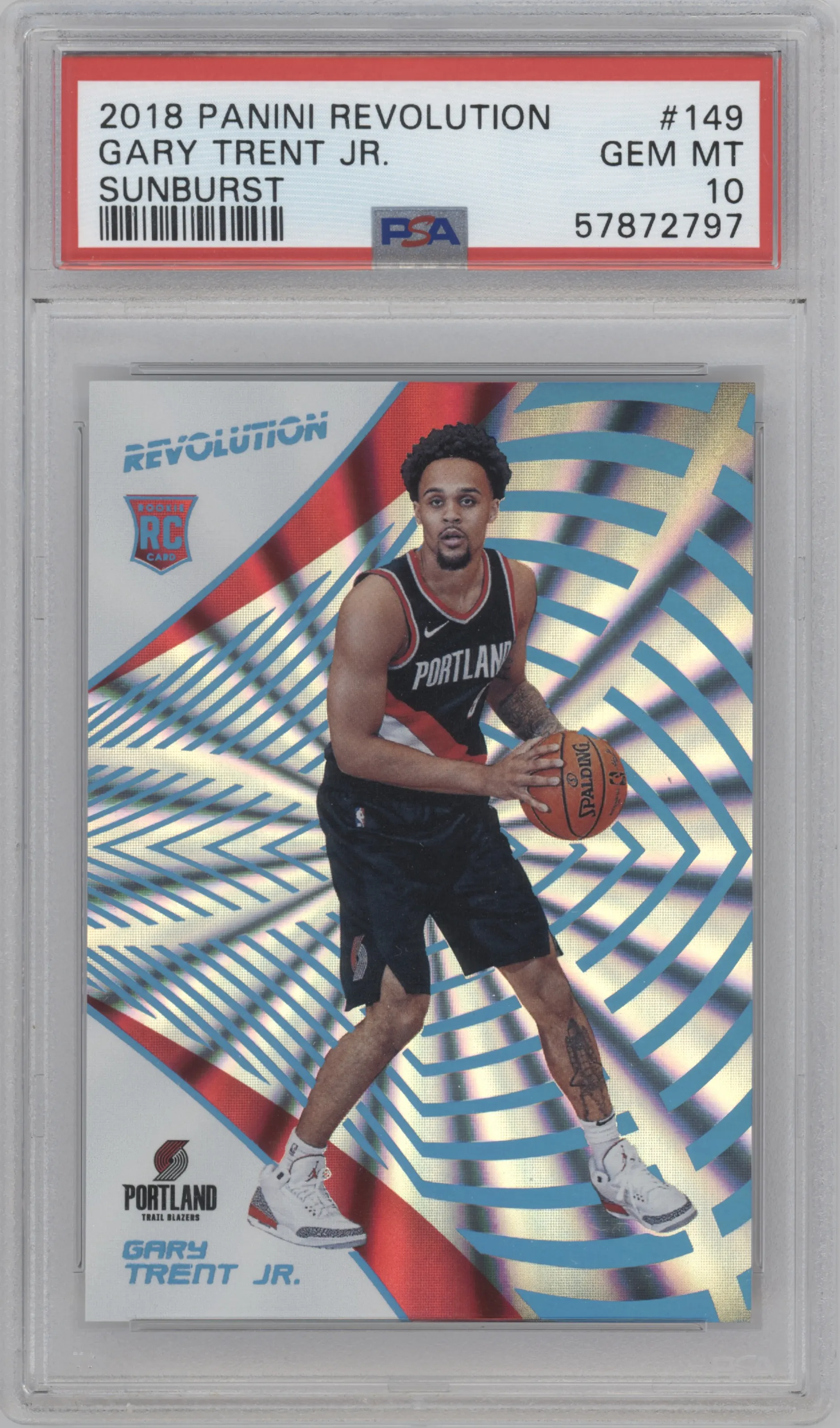 2018 Panini Revolution Gary Trent Jr. Sunburst #149 PSA 10
