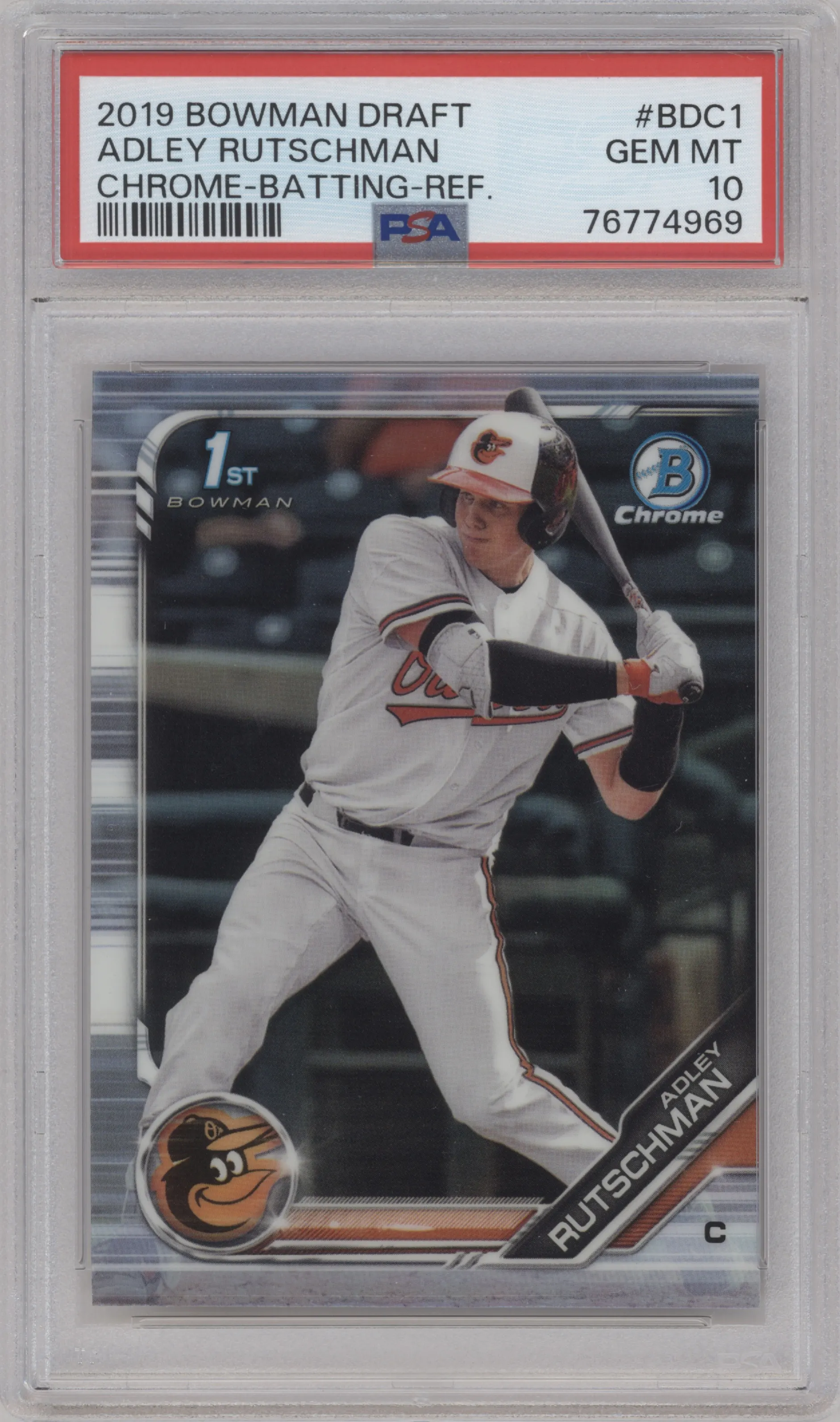 2019 Bowman Draft Chrome Adley Rutschman Refractor PSA 10