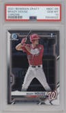 Brady House from the 2021 Bowman Draft set graded by PSA and given an overall grade of 10.