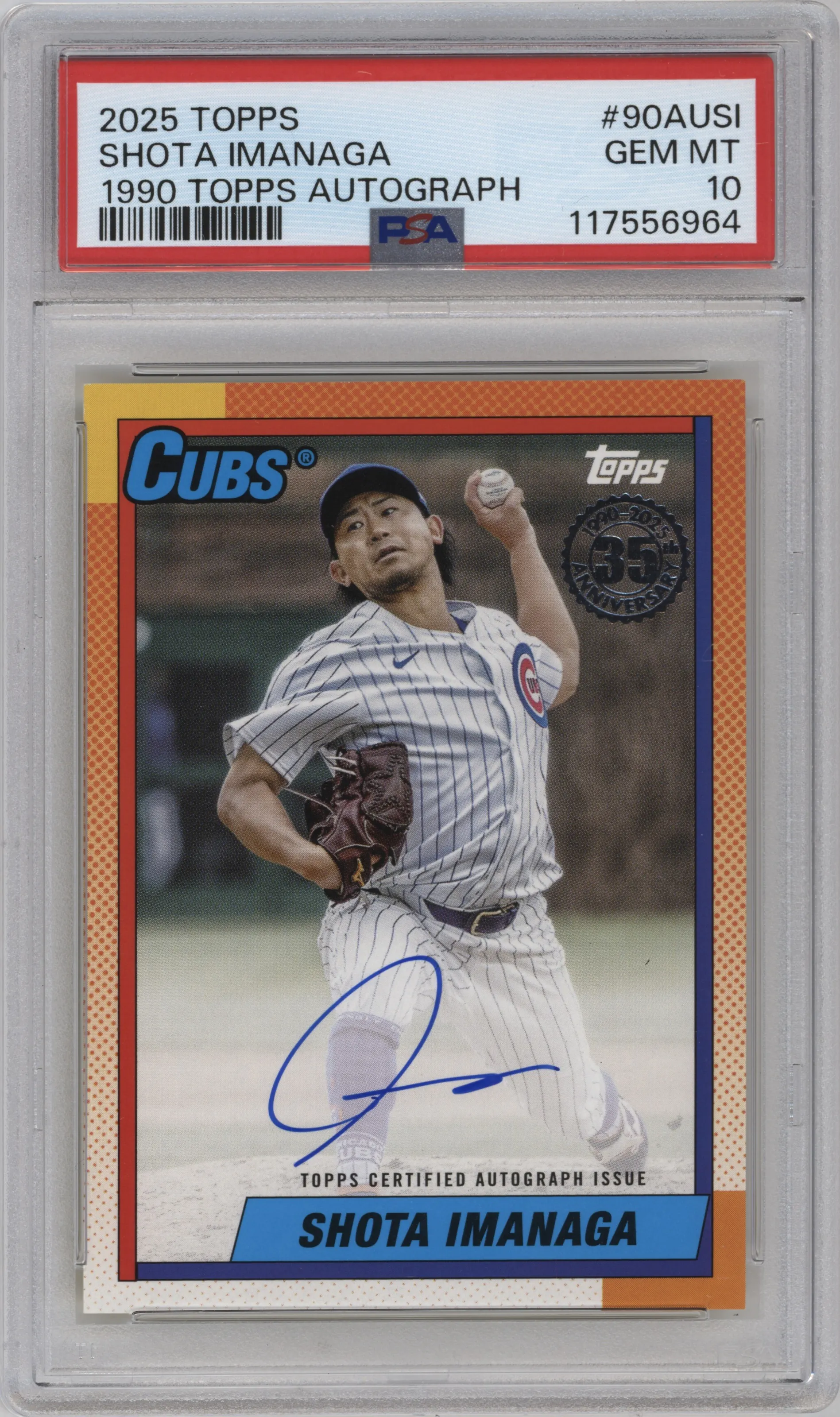 2025 Topps 1990 35th Anniv.Auto Shota Imanaga PSA 10