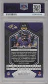 Lamar Jackson	 from the 2024 Panini Mosaic set featuring a Genesis parallel graded by PSA and given an overall grade of 9.