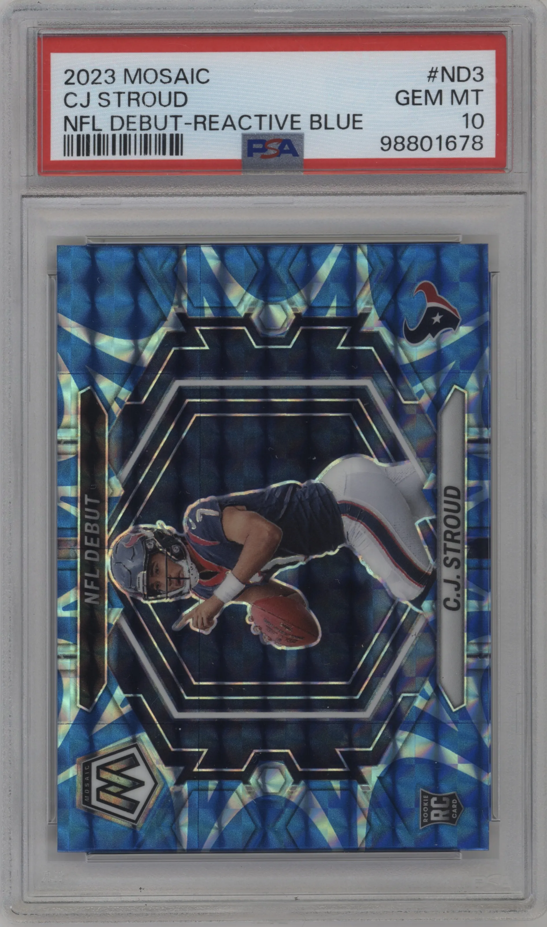 2023 Panini Mosaic NFL Debut C.J. Stroud Reactive Blue #ND-3 PSA 10