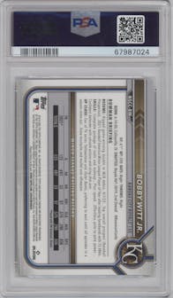 Bobby Witt Jr. from the 2022 Topps NSCC Bowman Chrome set graded by PSA and given an overall grade of 10.