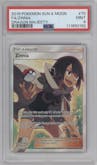 Zinnia from the 2018 Pokemon S&M  set graded by PSA and given an overall grade of 9.