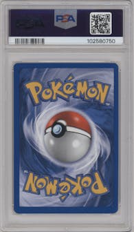 Light Dragonite from the 2002 Pokemon Neo Genesis set graded by PSA and given an overall grade of 8.