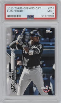 Luis Robert from the 2020 Topps Opening Day set graded by PSA and given an overall grade of 9.