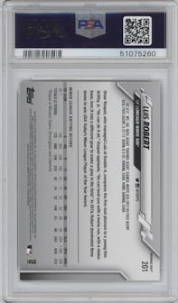 Luis Robert from the 2020 Topps Opening Day set graded by PSA and given an overall grade of 9.