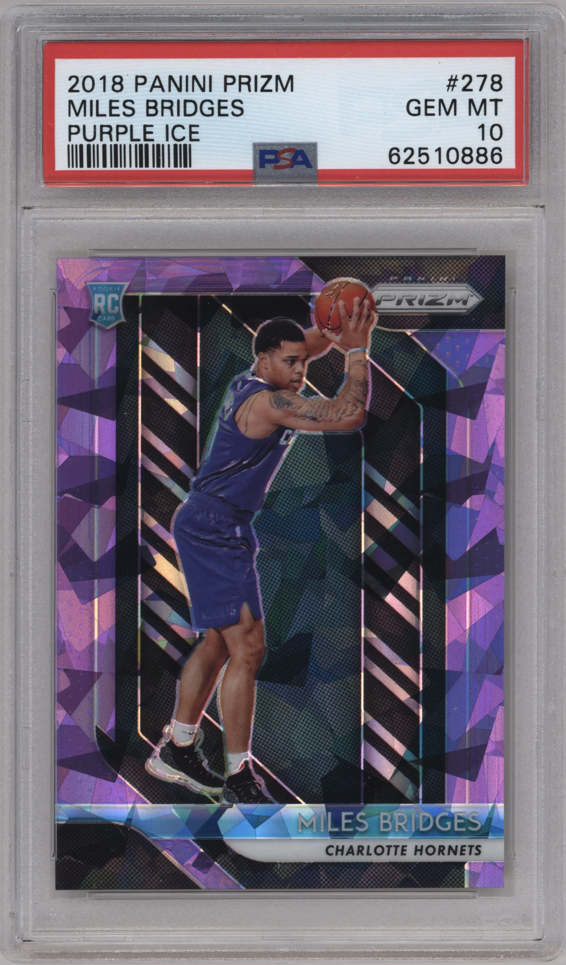 2018 Panini Prizm Miles Bridges Purple Ice PSA 10