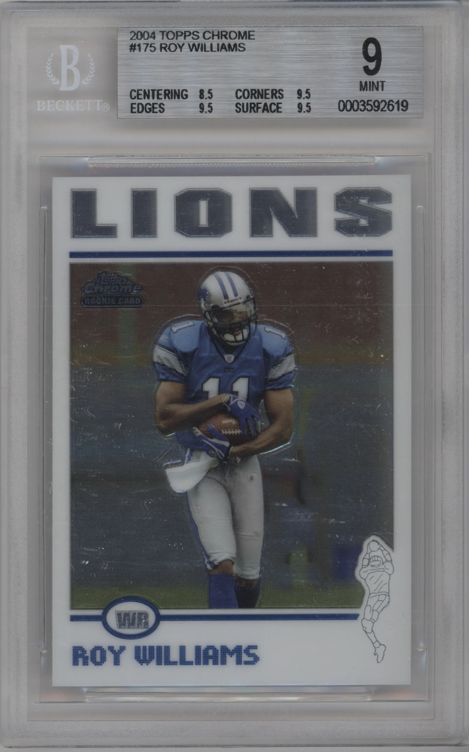 2004 Topps Chrome Roy Williams BGS 9