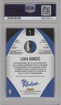 Luka Doncic from the 2018-19 Panini Donruss Optic set graded by PSA and given an overall grade of 10.