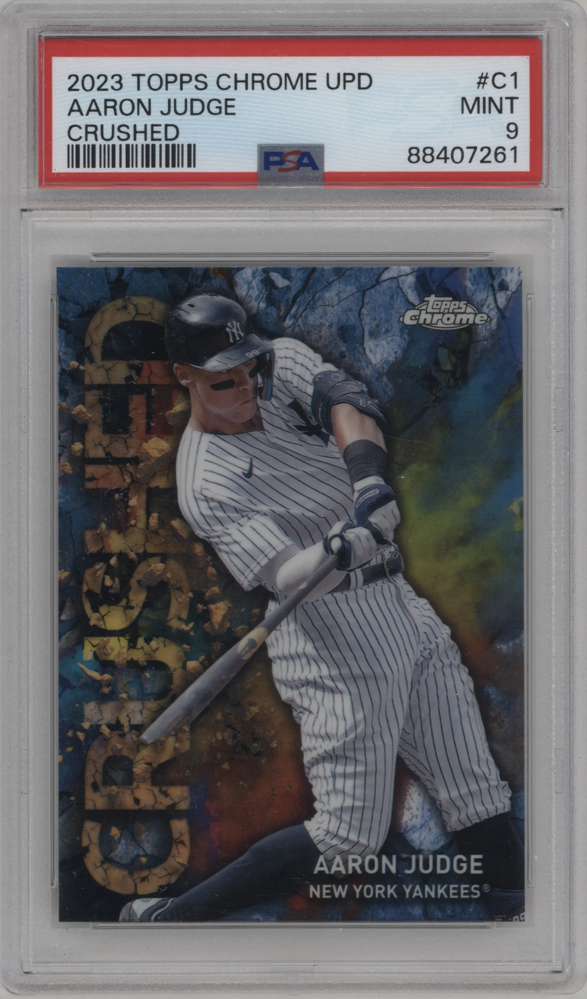 2023 Topps Chrome Update Crushed Aaron Judge #C-1 PSA 9