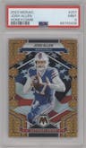 Josh Allen from the 2023 Panini Mosaic set featuring a Honeycomb parallel graded by PSA and given an overall grade of 9.