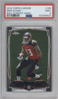 Mike Evans from the 2014 Topps Chrome set graded by PSA and given an overall grade of 9.