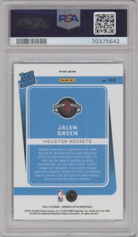 Jalen Green from the 2021-22 Panini Donruss Optic set featuring a Blue Velocity parallel graded by PSA and given an overall grade of 10.