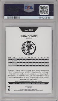 Luka Doncic from the 2018-19 Panini NBA Hoops  set graded by PSA and given an overall grade of 10.