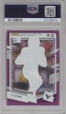 C.J. Stroud from the 2023 Clearly Donruss set featuring a Purple parallel graded by PSA and given an overall grade of 9.