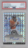 Marvin Mims from the 2023 Panini Mosaic set graded by PSA and given an overall grade of 10.