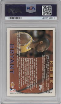 Kobe Bryant  from the 1996-97 Topps set graded by PSA and given an overall grade of 10.