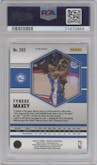 Tyrese Maxey from the 2020-21 Panini Mosaic set featuring a Genesis  parallel graded by PSA and given an overall grade of 9.