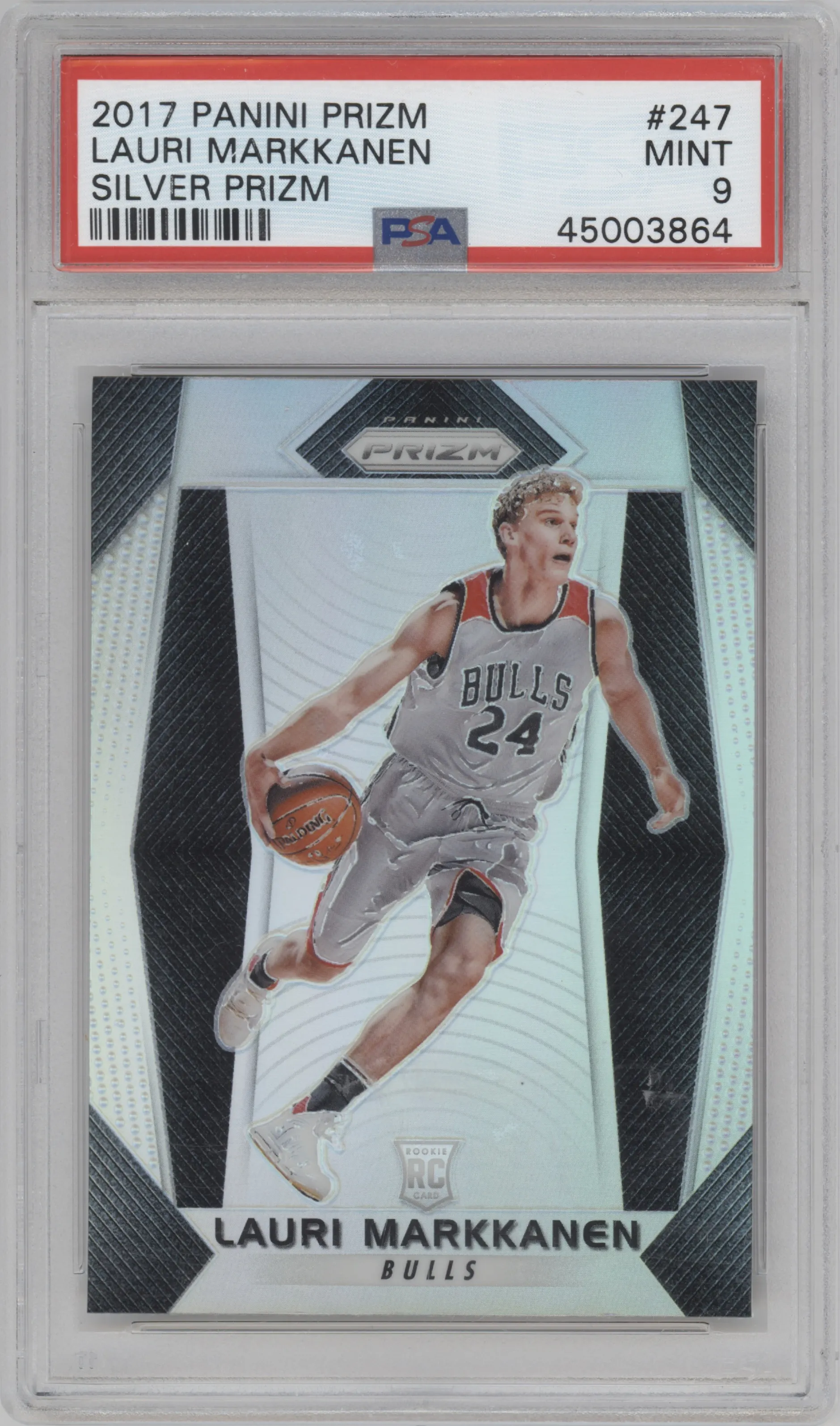2017 Panini Prizm Lauri Markkanen Silver Prizm PSA 9