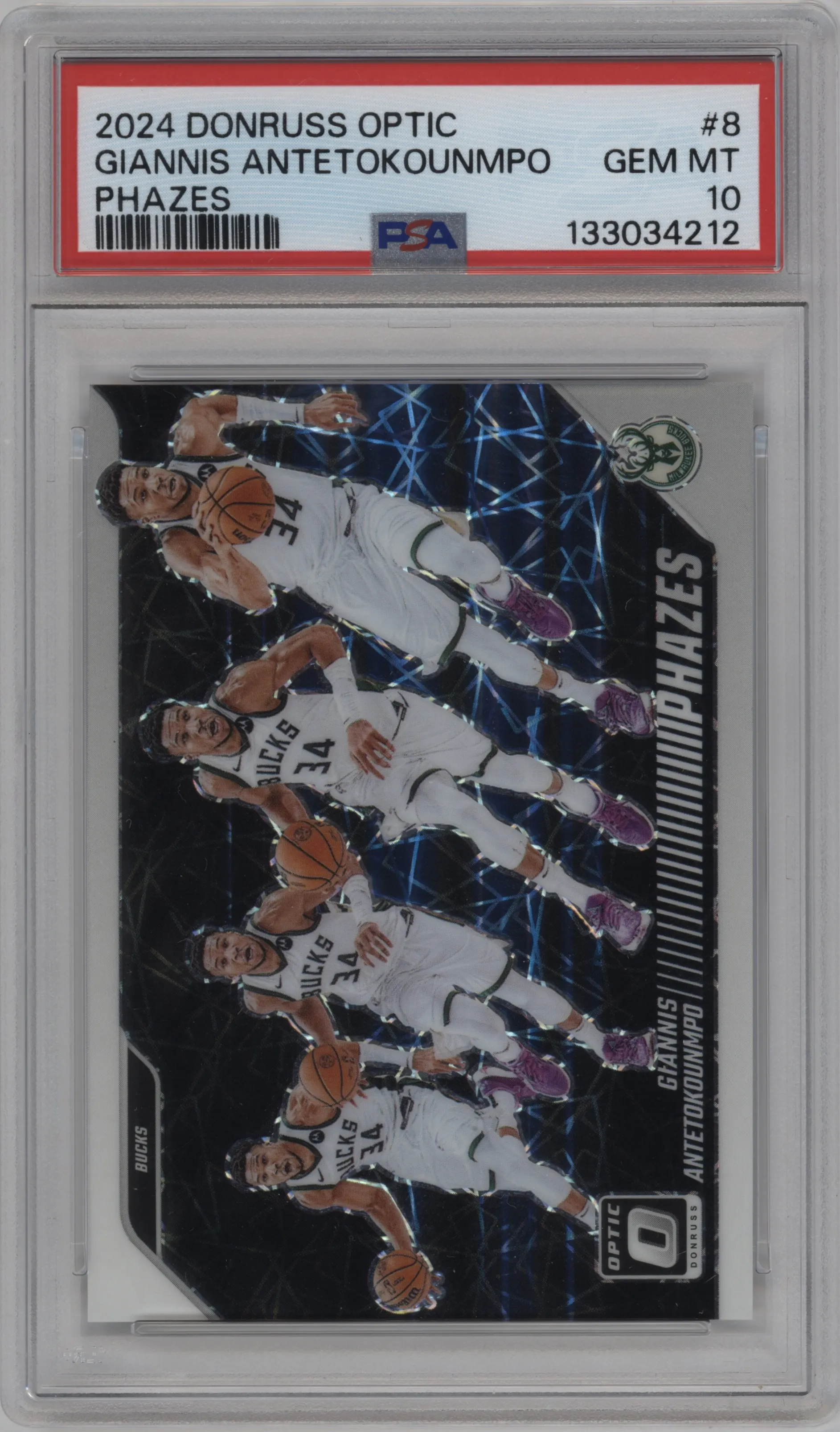 2024 Donruss Optic Phazes Giannis Antetokounmpo PSA 10