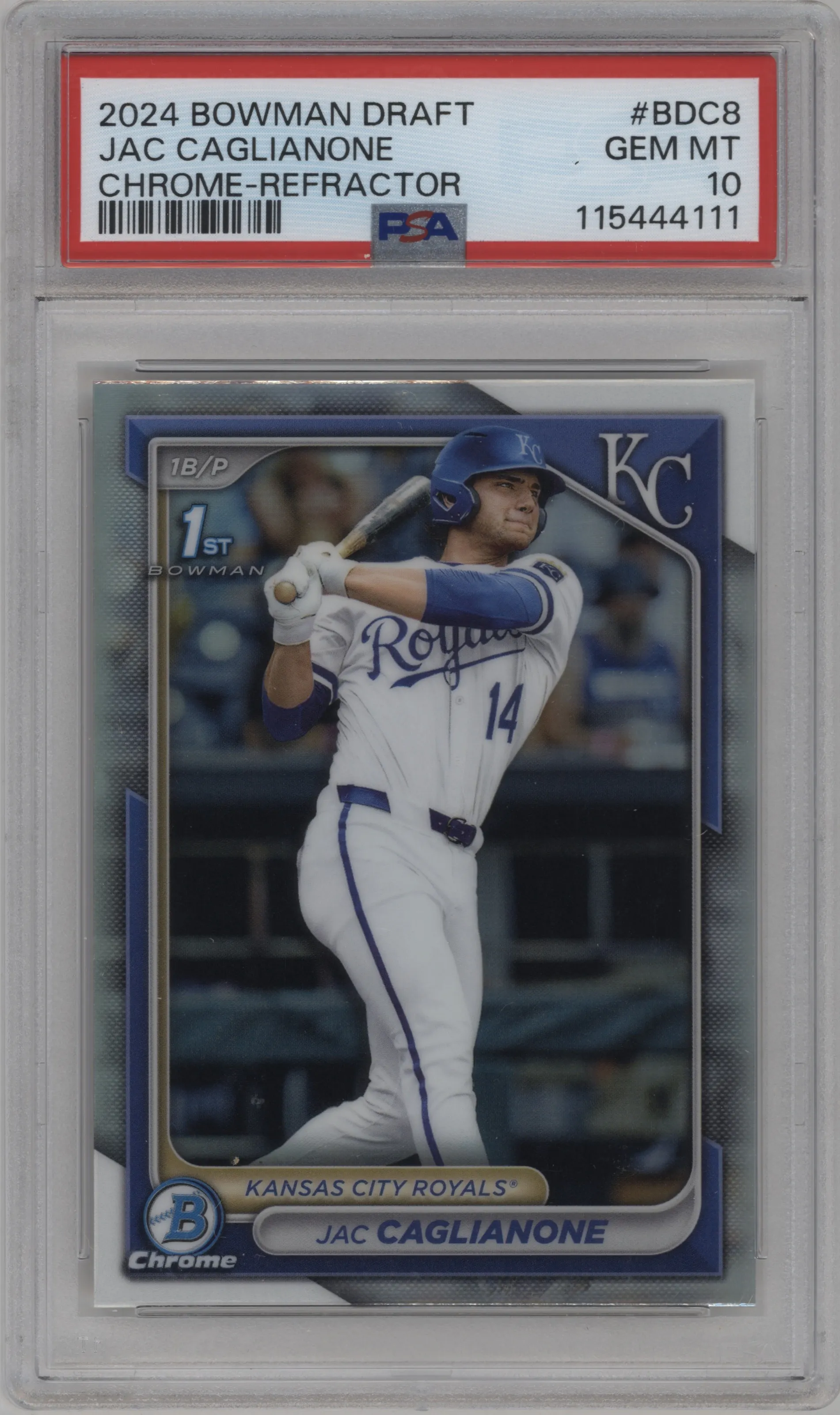 2024 Bowman Draft Chrome Jac Caglianone Refractor #BDC-8 PSA 10