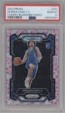 Dereck Lively II from the 2023-24 Panini Prizm set featuring a Choice Cherry Blossom parallel graded by PSA and given an overall grade of 10.