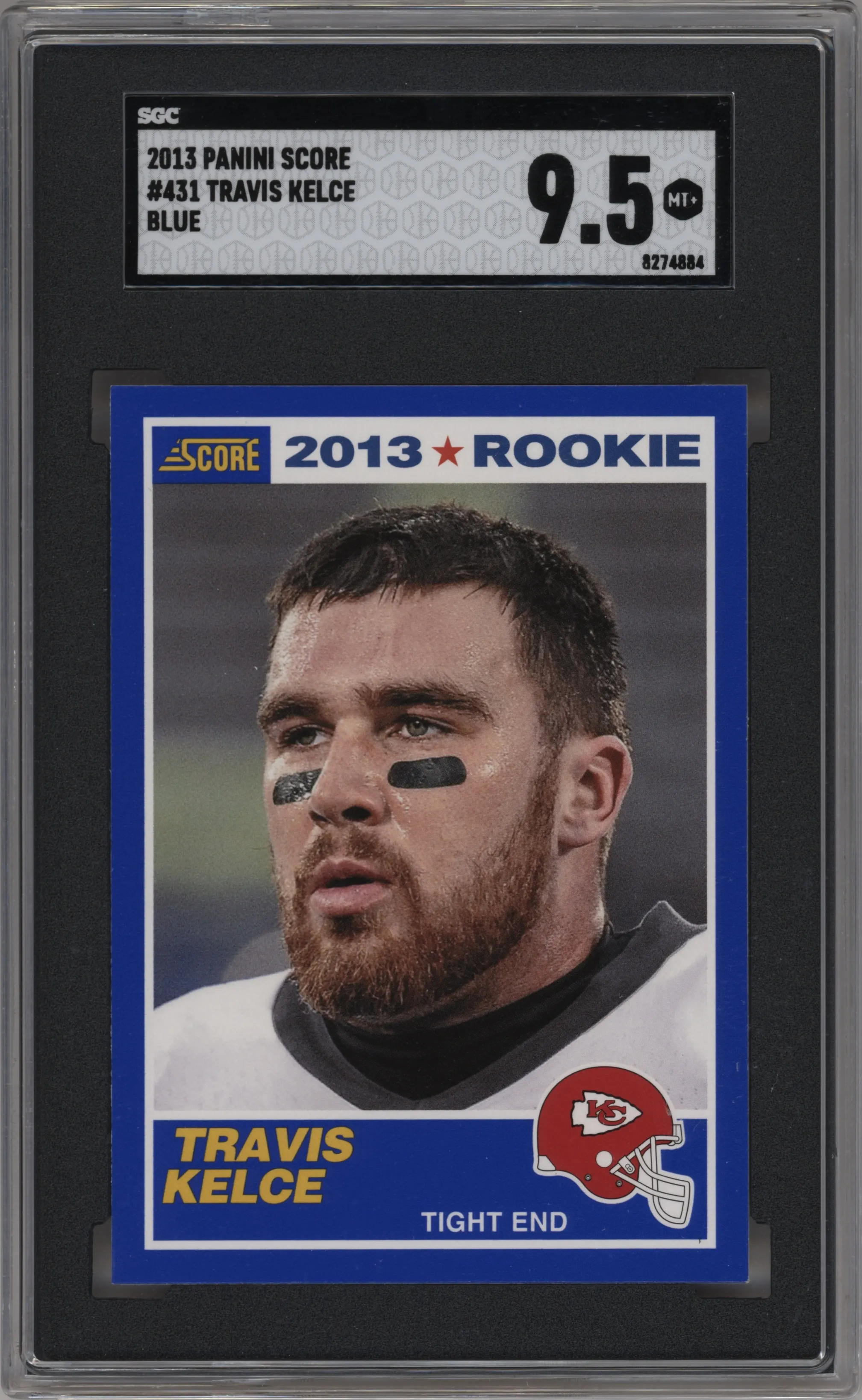 2013 Score Travis Kelce Blue SGC 9.5