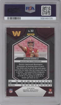 Jayden Daniels from the 2024 Panini Mosaic set featuring a Mosaic parallel graded by PSA and given an overall grade of 10.