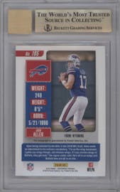 Josh Allen from the 2018 Panini Contenders set featuring a Cracked Ice parallel graded by Beckett and given an overall grade of 9.5.