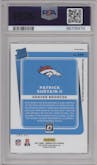 Patrick Surtain II  from the 2021 Panini Donruss Optic set featuring a Red parallel graded by PSA and given an overall grade of 9.