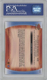 Plaxico Burress from the 2000 Collector's Edge Masters set graded by PSA and given an overall grade of 9.