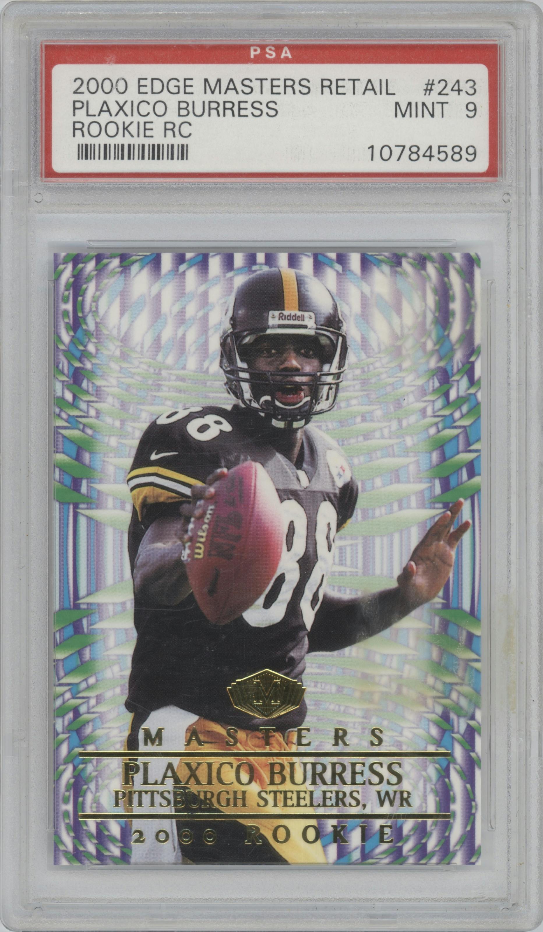 Plaxico Burress from the 2000 Collector's Edge Masters set graded by PSA and given an overall grade of 9.