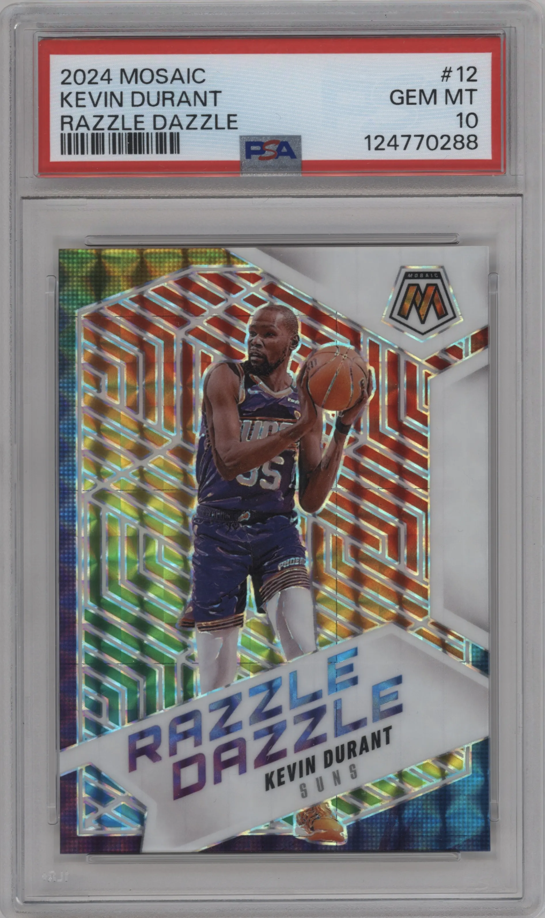 2024 Panini Mosaic Razzle Dazzle Kevin Durant #12 PSA 10