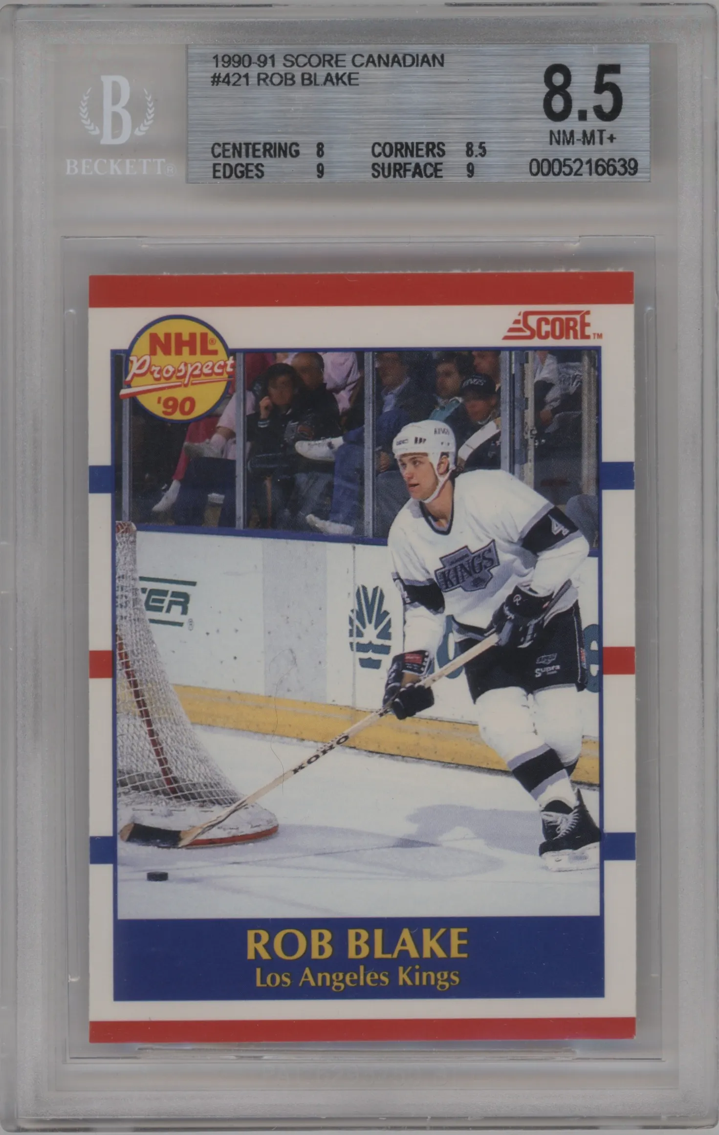 1990 Score Canadian Rob Blake #421 BGS 8.5