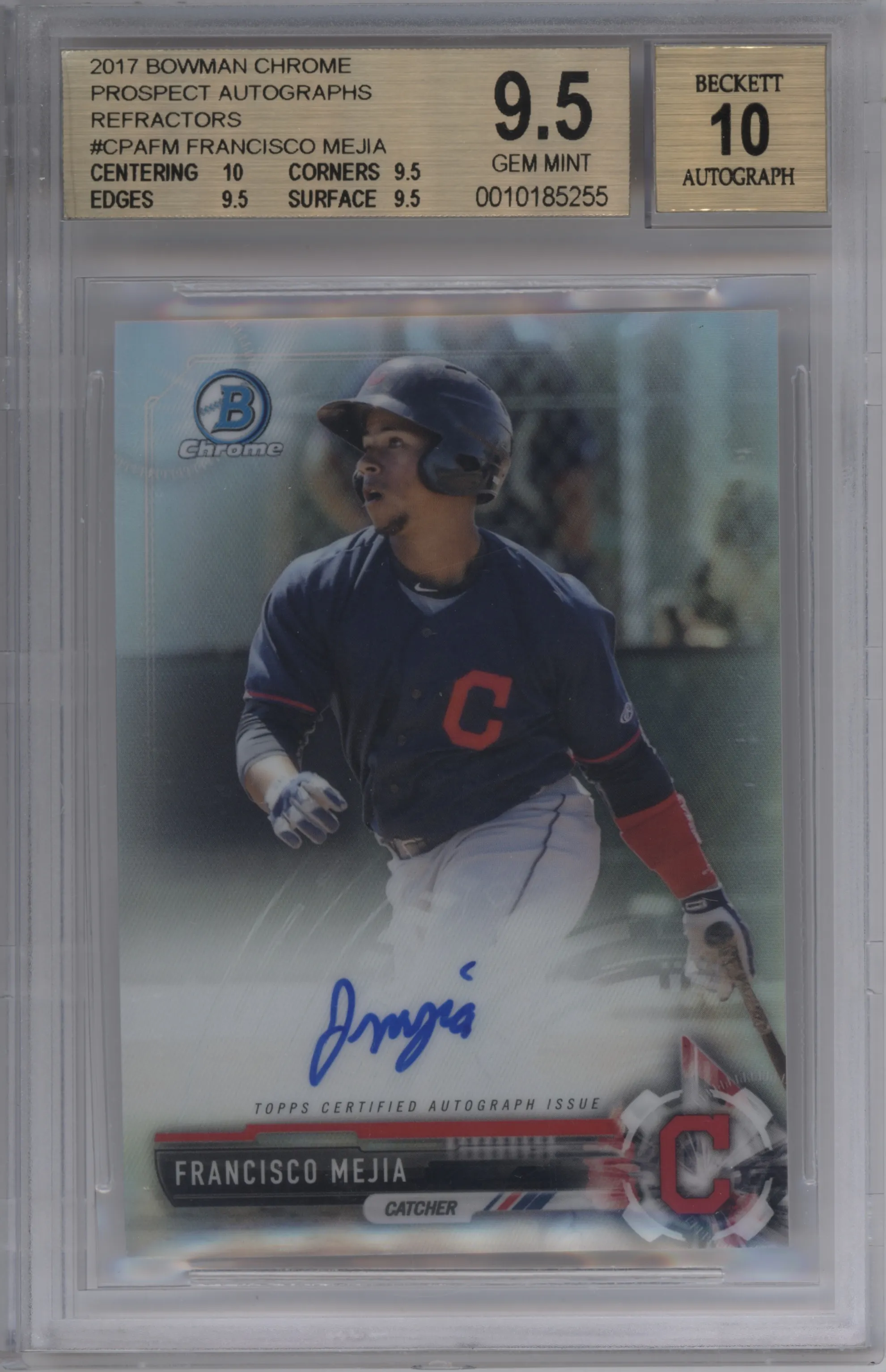 2017 Bowman Chrome Chr.Pros.Auto Francisco Mejia Refractor BGS 9.5