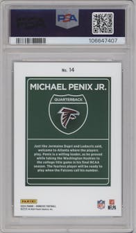 Michael Penix Jr. from the 2024 Donruss set graded by PSA and given an overall grade of 10.