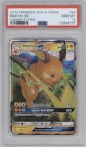 Raichu GX from the 2019 Pokemon S&M  set graded by PSA and given an overall grade of 10.