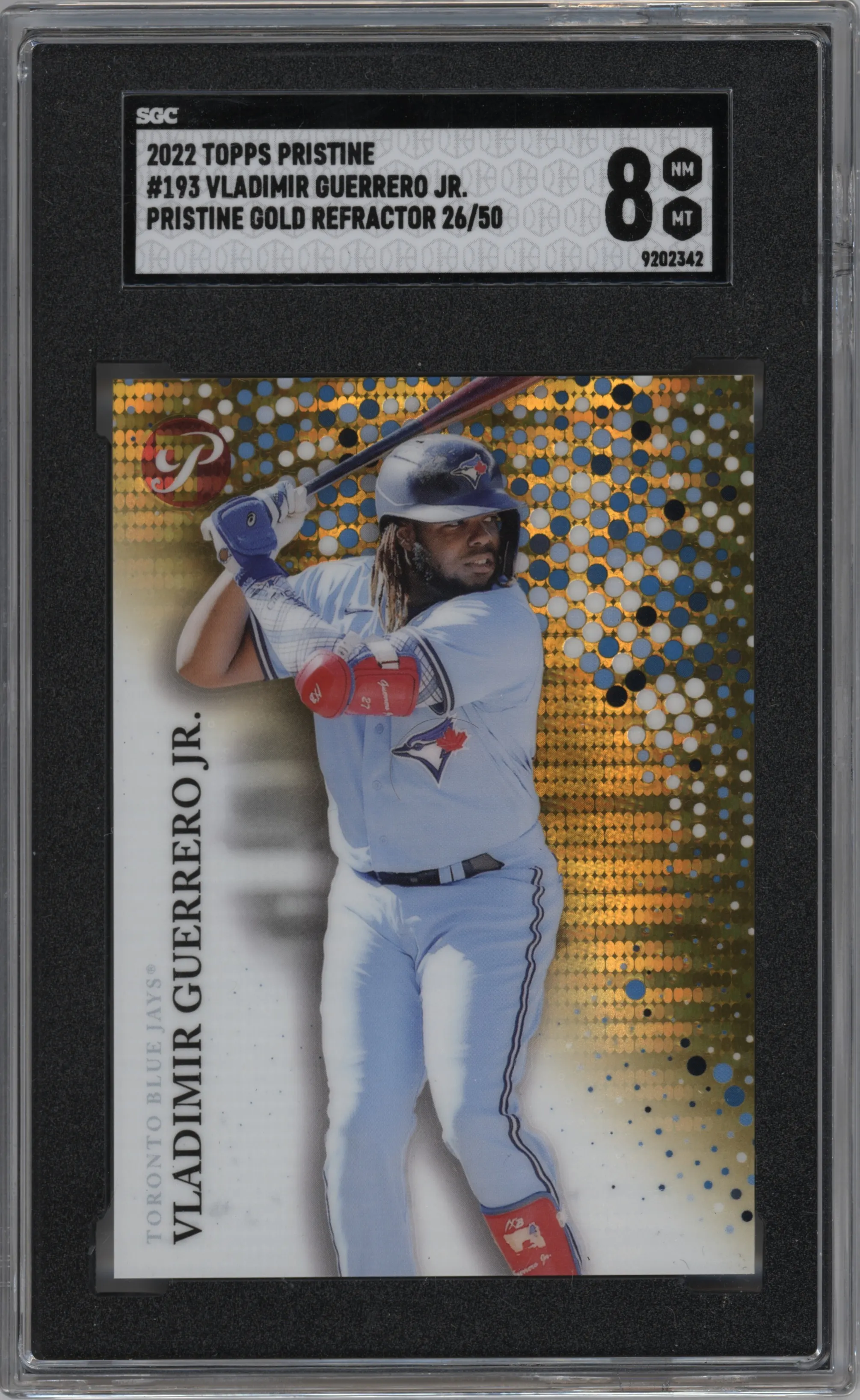 2022 Topps Pristine Vladimir Guerrero Jr. Gold Pristine Refractor SGC 8