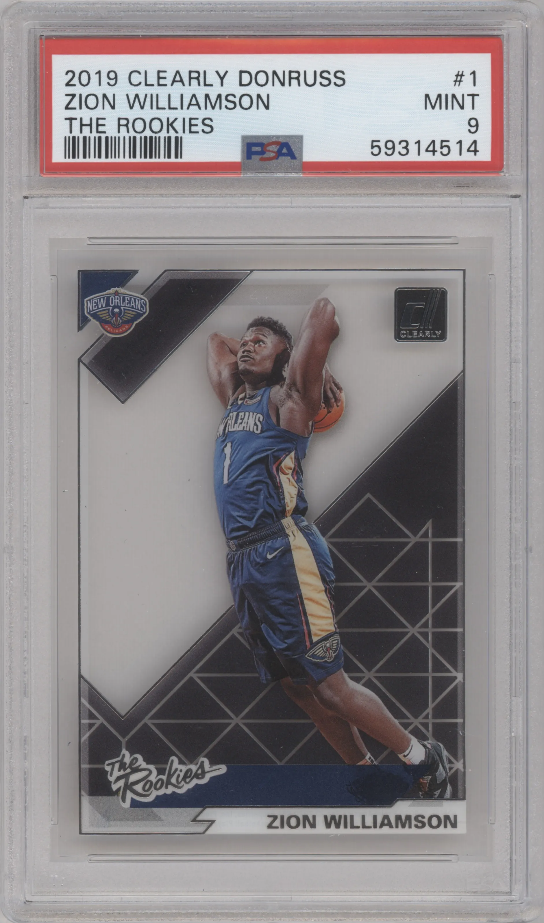 2019 Panini Clearly Donruss The Rookies Zion Williamson PSA 9