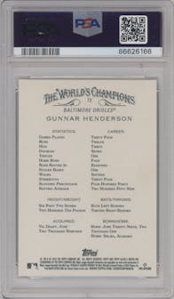 Gunnar Henderson from the 2023 Topps Allen & Ginter set graded by PSA and given an overall grade of 9.