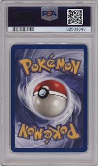 Dark Charizard from the 2000 Pokemon set graded by PSA and given an overall grade of 8.