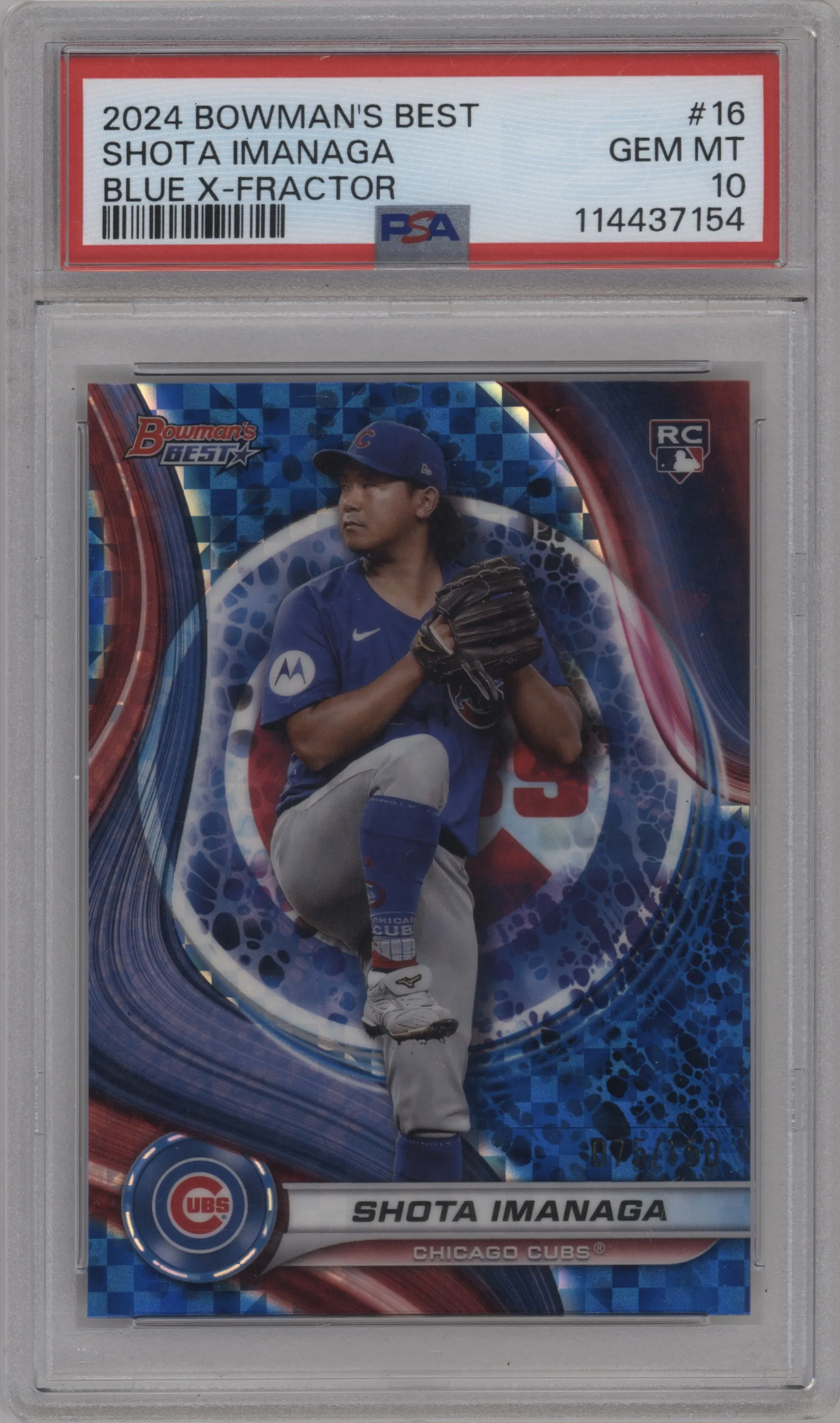 2024 Bowman's Best Shota Imanaga Blue X-Fractor PSA 10