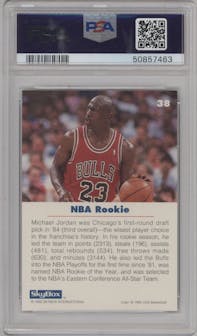 Michael Jordan from the 1992-93 Skybox set graded by PSA and given an overall grade of 10.